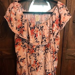 Faded Glory floral print sailor blouse